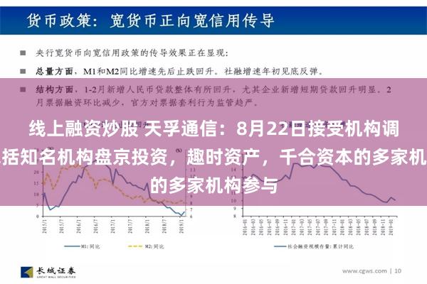 线上融资炒股 天孚通信：8月22日接受机构调研，包括知名机构盘京投资，趣时资产，千合资本的多家机构参与