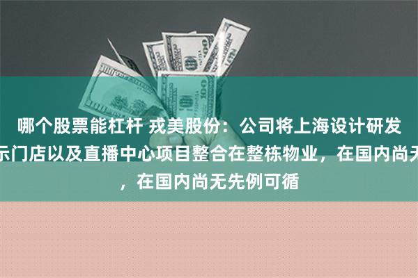 哪个股票能杠杆 戎美股份：公司将上海设计研发中心和展示门店以及直播中心项目整合在整栋物业，在国内尚无先例可循