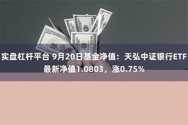 实盘杠杆平台 9月20日基金净值：天弘中证银行ETF最新净值1.0803，涨0.75%