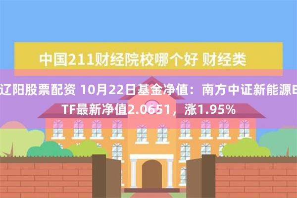 辽阳股票配资 10月22日基金净值：南方中证新能源ETF最新净值2.0651，涨1.95%